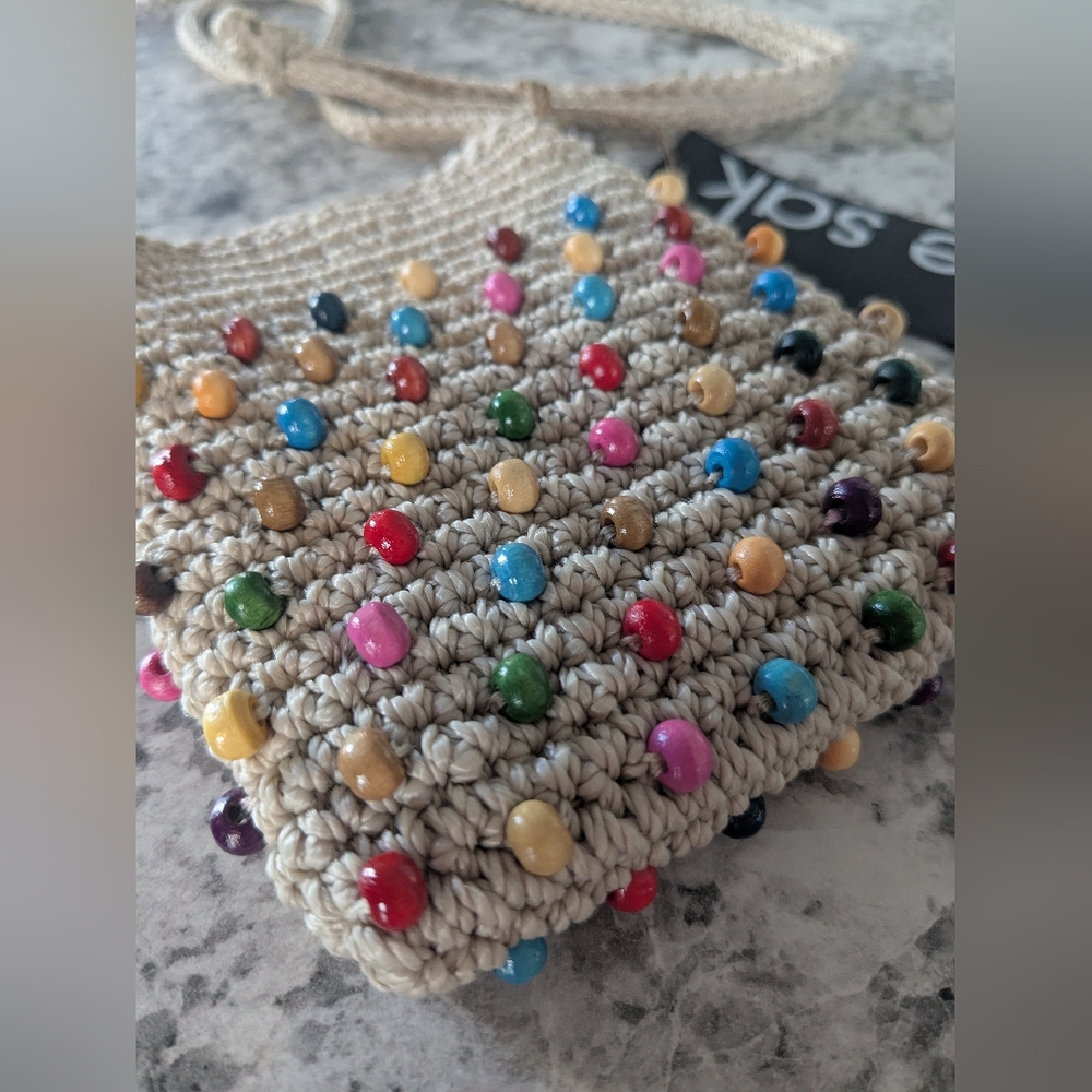 The Sak Purse Crossbody Bag Multi Color Josie Mini Hand Crochet Beaded Bag NWT - Picture 4 of 9